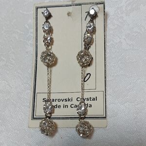 Swarovski Silver Crystal Dangle Earrings